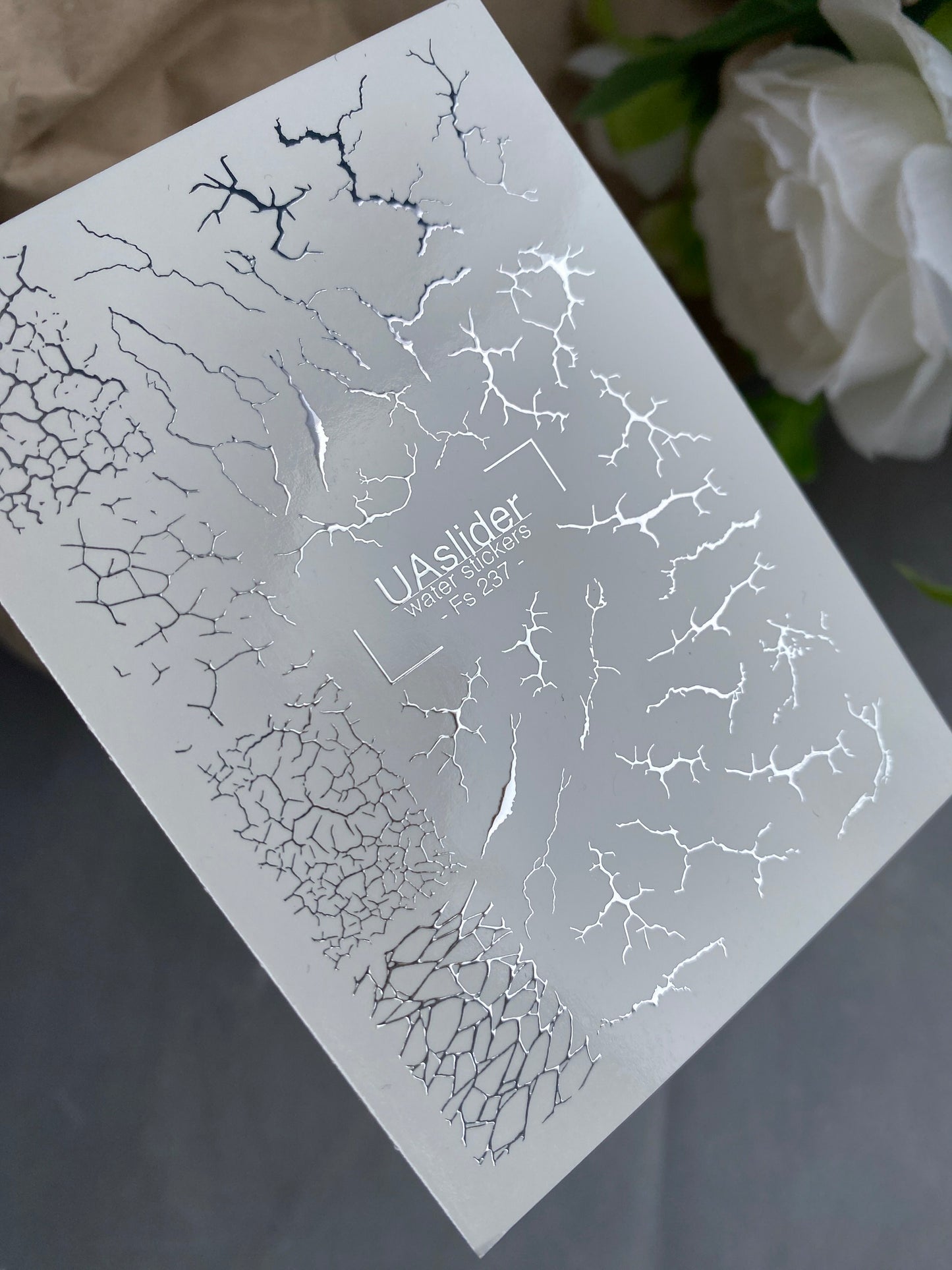 Nail Water Decal Fs-237 | Water Slide Nail Decals Crack Effect | Grunge Abstract Nail Art