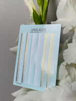Nail Water Decal CF-627 | Gradient Water Slide Nail Decals | Blue Ombre with Gold Glitter - UASLIDER