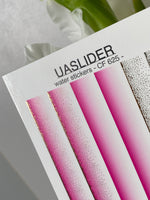 Nail Water Decal CF-625 | Gradient Water Slide Nail Decals | Pink Ombre with Gold Glitter - UASLIDER