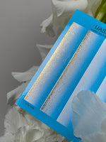 Nail Water Decal CF-630 | Gradient Water Slide Nail Decals | Light Blue Ombre with Gold Glitter - UASLIDER