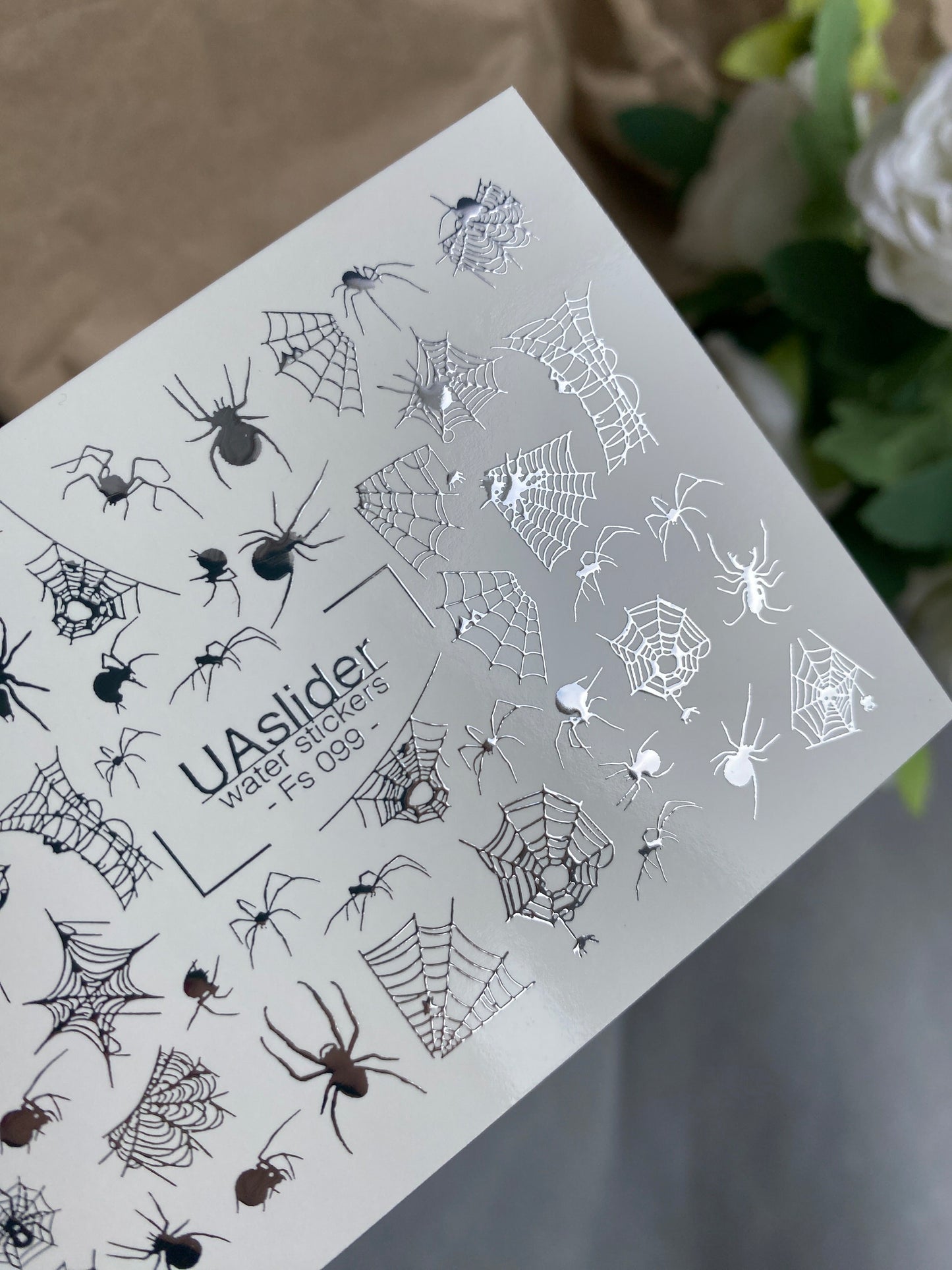 Nail Water Decal Fs-099 | Halloween Water Slide Nail Decals | Spiders and Webs