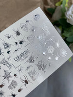 Nail Water Decal Fs-099 | Halloween Water Slide Nail Decals | Spiders and Webs - UASLIDER
