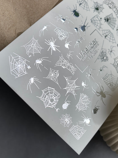 Nail Water Decal Fs-099 | Halloween Water Slide Nail Decals | Spiders and Webs
