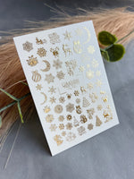 Nail Water Decal Fg-120 | Water Slide Nail Decals with Gold Christmas Designs | Holiday Magic - UASLIDER