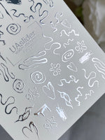 Nail Water Decal Fs-235 | Water Slide Nail Decals Abstract Doodles | Hearts and Artistic Lines - UASLIDER