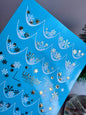 Nail Water Decal CF-750 | Water Slide Nail Decals | Gold and White Snowflake French Tips
