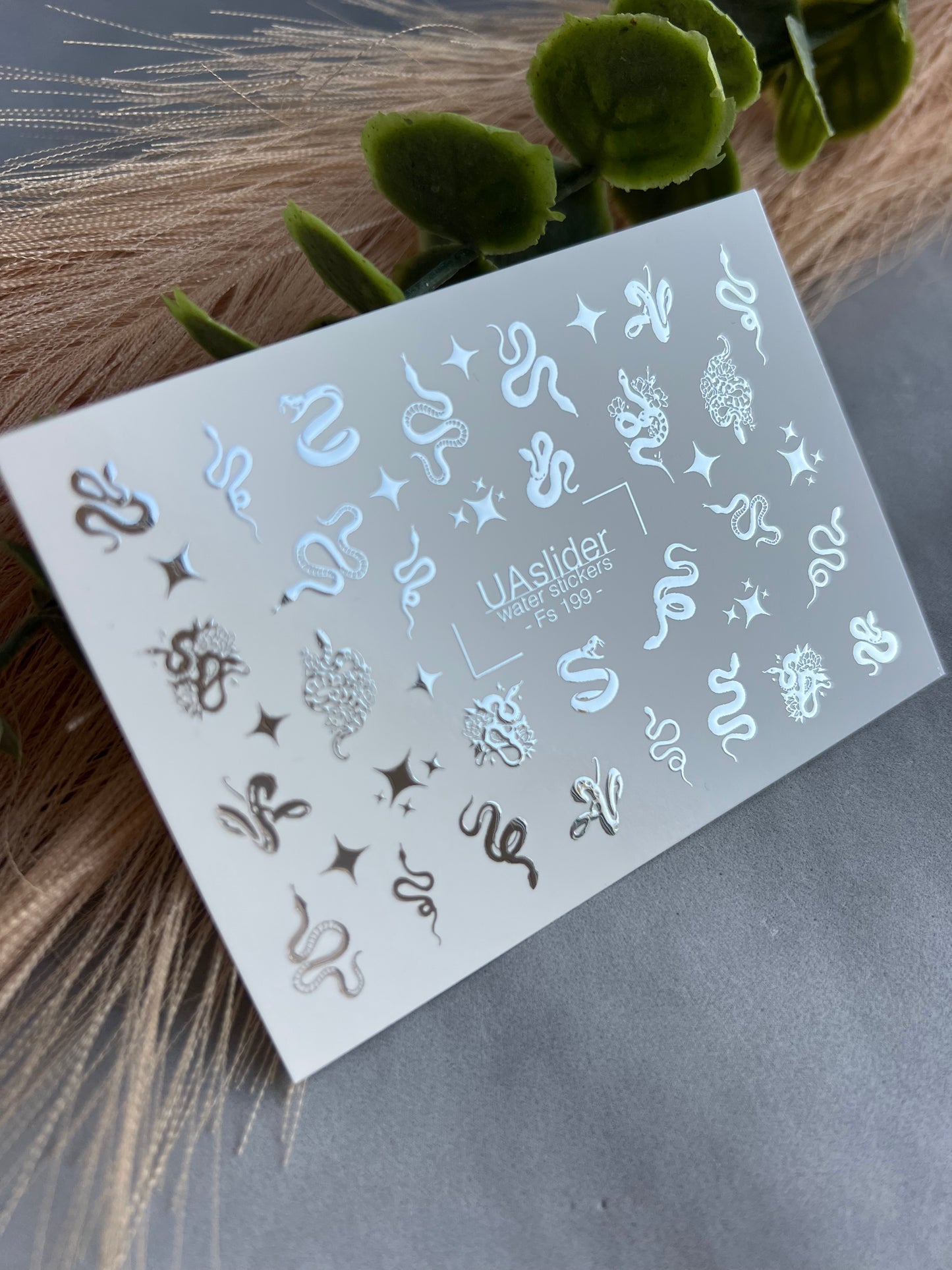 Nail Water Decal Fs-199 | Water Slide Nail Decals Snakes | Stars and Mystical Design