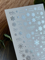 Nail Water Decal Fs-207 | Water Slide Nail Decals Snowflakes | Winter Quotes and Cozy Design - UASLIDER