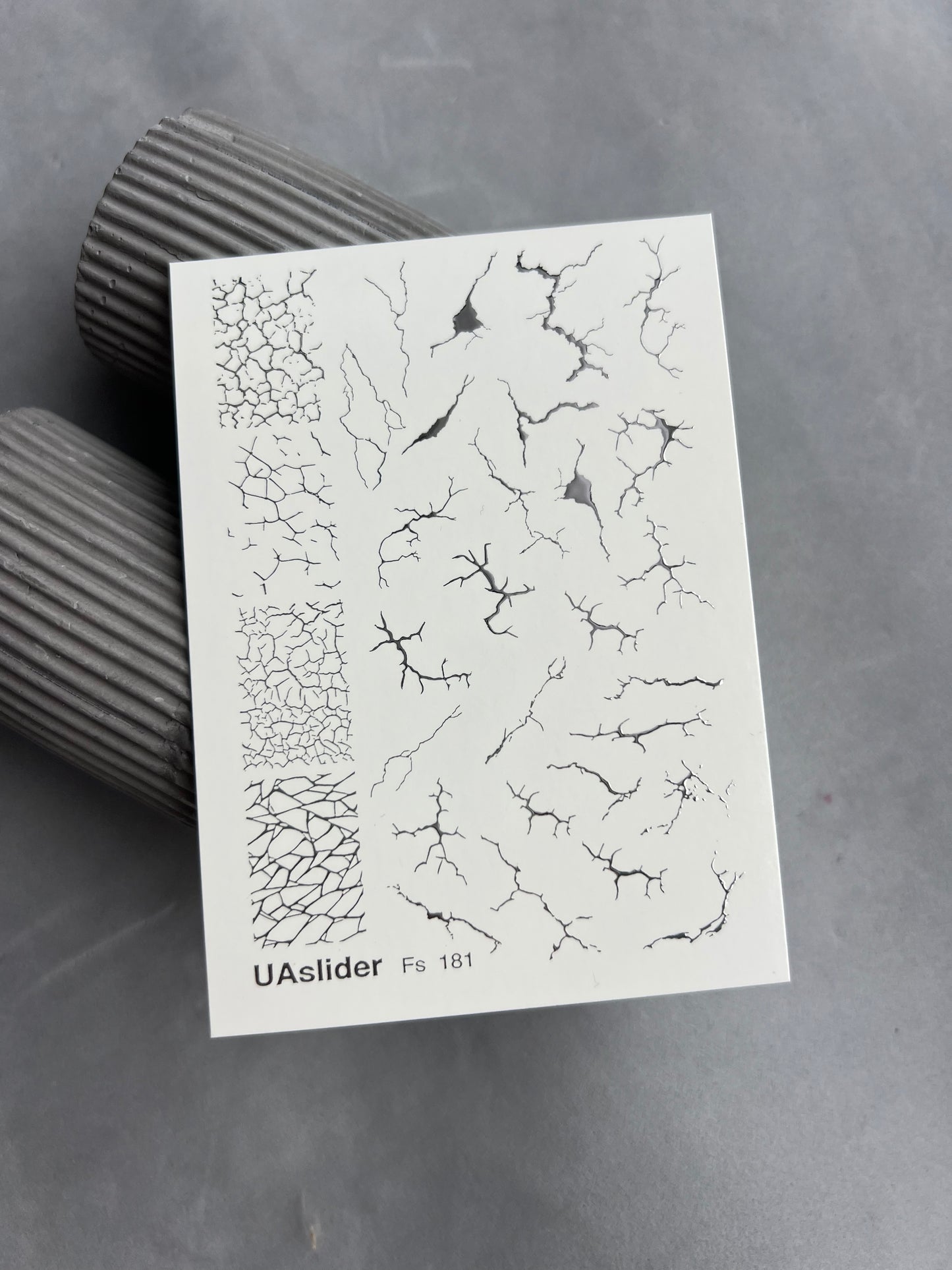 Naklejka na paznokcie Fs-181 | Naklejki do paznokci na wodę z efektem pęknięć | Tekstura złamanych linii