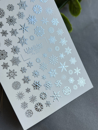 Nagel Wasserabziehbild Fs-202 | Wasserfolien Nagelabziehbilder Schneeflocken | Winterurlaub Design