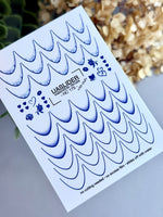 French Tip Nail Decals — Navy Blue Ombre Tips & Rose Accents | NC-175