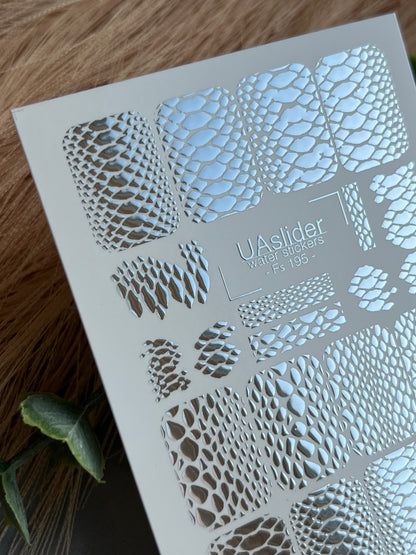 Nail Water Decal Fs-195 | Water Slide Nail Decals Snake Skin | Full Cover Reptile Texture