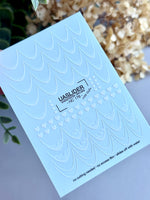 French Tip Nail Decals — White Wave, Ocean & Heart Designs | NC-176
