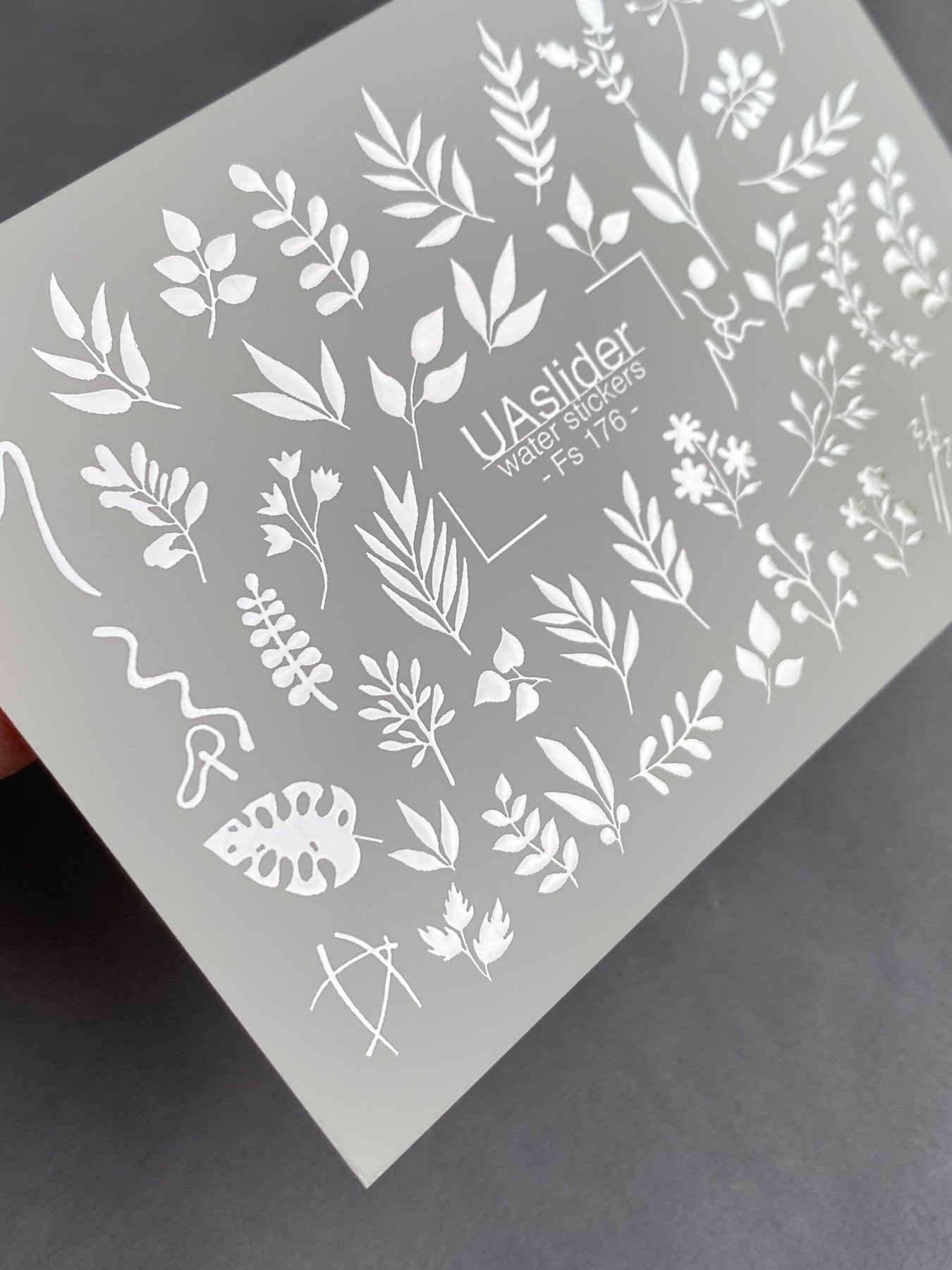 Nail Water Decal Fs-176 | Water Slide Nail Decals Leaves | Botanical Greenery - UASLIDER