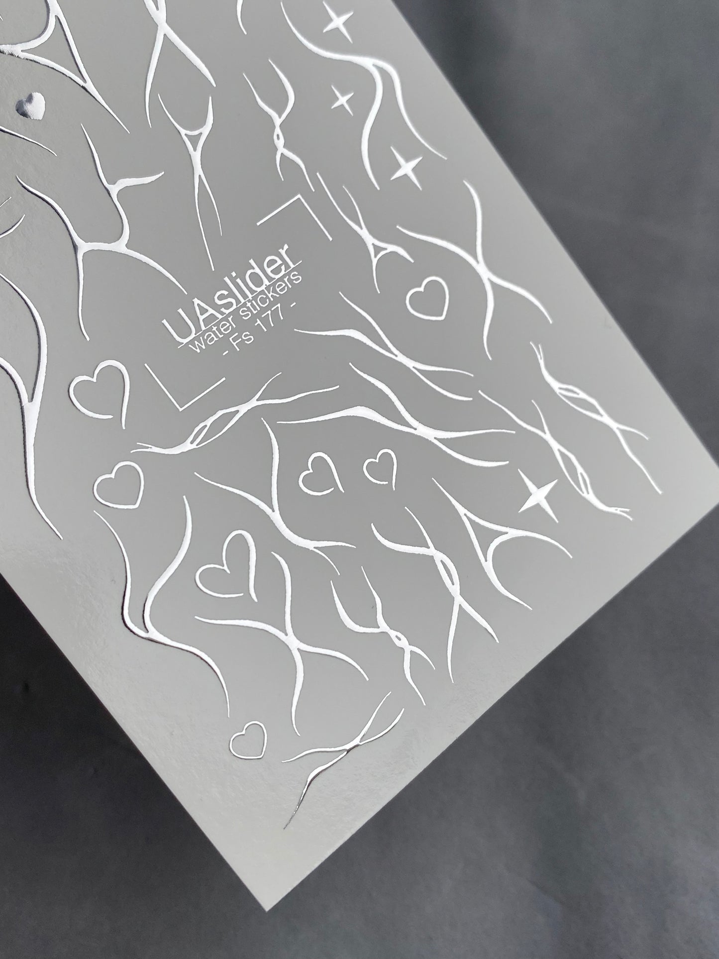 Décalcomanie d'ongles Fs-177 | Décalcomanies d'ongles à glissière d'eau abstraites | Art corporel minimaliste en lignes