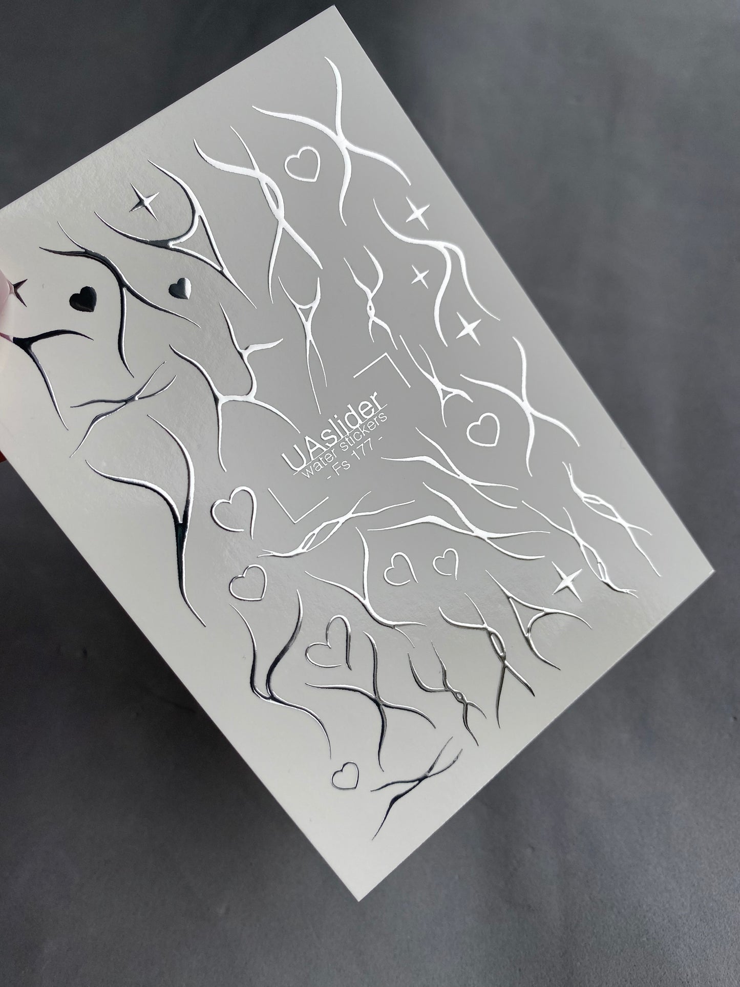 Décalcomanie d'ongles Fs-177 | Décalcomanies d'ongles à glissière d'eau abstraites | Art corporel minimaliste en lignes