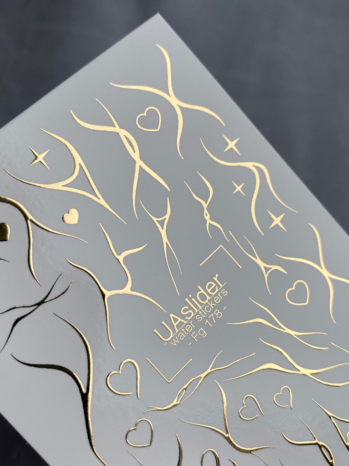 Nail Water Decal Fg-178 | Gold Foil Water Slide Nail Decals | Abstract Lines & Minimalist Accents