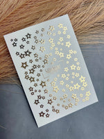 Nail Water Decal Fg-210 | Water Slide Nail Decals | Gold Foil Stars Constellation - UASLIDER