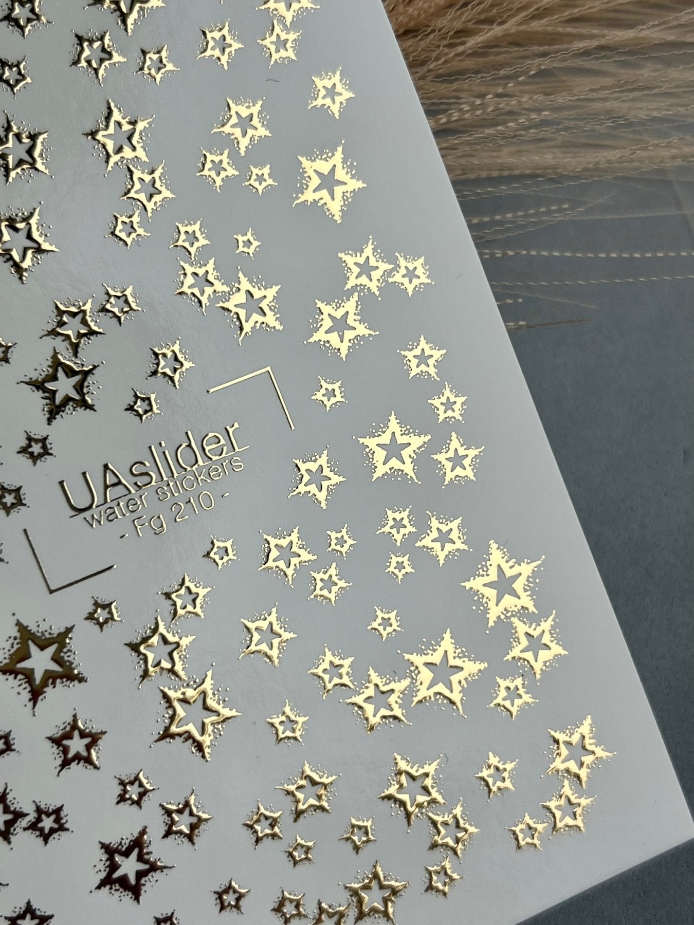 Nail Water Decal Fg-210 | Water Slide Nail Decals | Gold Foil Stars Constellation - UASLIDER