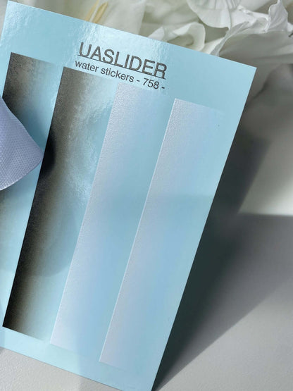 Nail Water Decal 758 on blue background showcasing water slide nail decals for nail art.