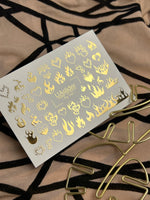 Nail Water Decal Fg-143 | Water Slide Nail Decals with Gold Flame Hearts | Bold Fire Nail Art - UASLIDER