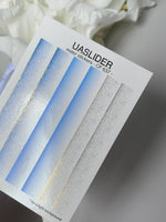 Nail Water Decal CF-637 | Gradient Water Slide Nail Decals | Blue Ombre with Gold Glitter - UASLIDER