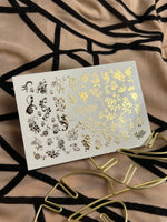 Nail Water Decal Fg-137 | Water Slide Nail Decals with Gold Floral Ornaments | Elegant Nail Art - UASLIDER