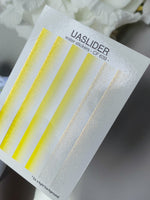 Nail Water Decal CF-639 | Gradient Water Slide Nail Decals | Yellow Ombre with Gold Glitter - UASLIDER