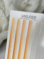 Nail Water Decal CF-641 | Gradient Water Slide Nail Decals | Orange Ombre with Gold Glitter - UASLIDER