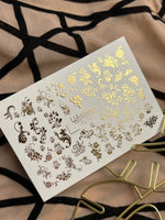 Nail Water Decal Fg-137 | Water Slide Nail Decals with Gold Floral Ornaments | Elegant Nail Art - UASLIDER