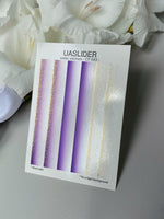 Nail Water Decal CF-643 | Gradient Water Slide Nail Decals | Purple Ombre with Gold Glitter for Short Nails - UASLIDER