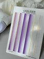 Nail Water Decal CF-643 | Gradient Water Slide Nail Decals | Purple Ombre with Gold Glitter for Short Nails