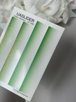 Nail Water Decal CF-646 | Gradient Water Slide Nail Decals | Green Ombre with Gold Glitter for Long Nails - UASLIDER