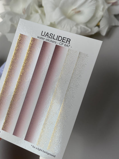 Nail Water Decal CF-647 | Gradient Water Slide Nail Decals | Burgundy Ombre with Gold Glitter