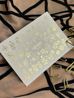 Nail Water Decal Fg-142 | Water Slide Nail Decals with Gold Swirls and Ornaments | Elegant Nail Art - UASLIDER