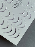 Nail Water Decal CF-270 | French Water Slide Nail Decals | Silver Curved Lines for French Tips - UASLIDER