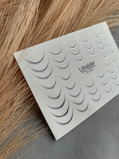 Nail Water Decal CF-270 | French Water Slide Nail Decals | Silver Curved Lines for French Tips