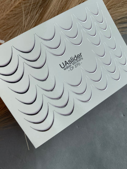 Nail Water Decal CF-270 | French Water Slide Nail Decals | Silver Curved Lines for French Tips