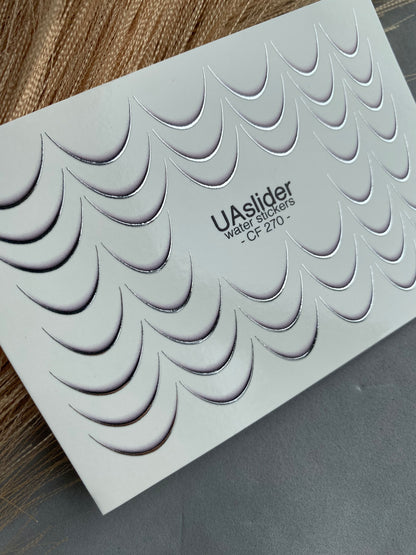 Nail Water Decal CF-270 | French Water Slide Nail Decals | Silver Curved Lines for French Tips