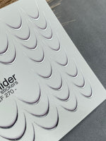 Nail Water Decal CF-270 | French Water Slide Nail Decals | Silver Curved Lines for French Tips - UASLIDER