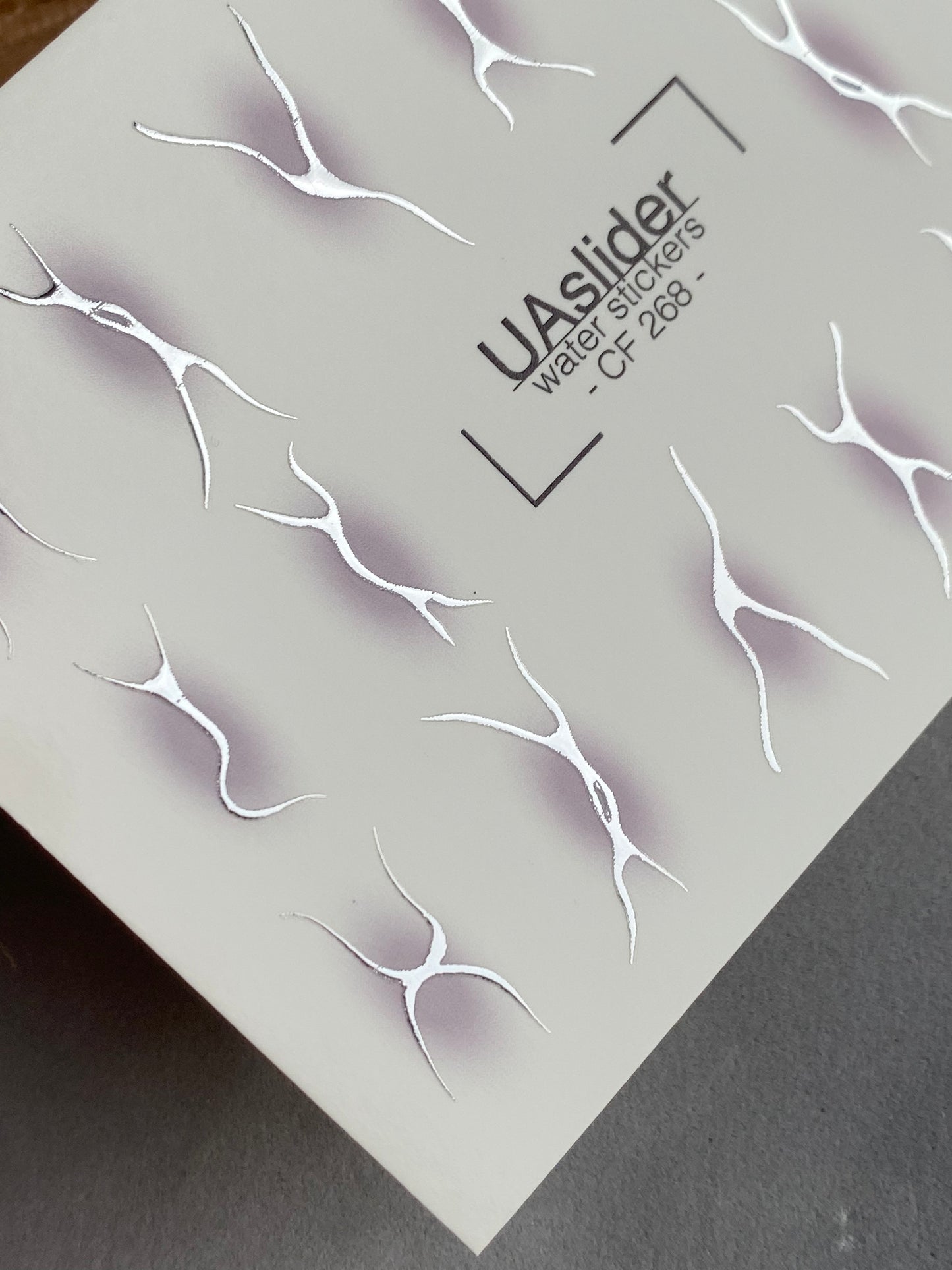 Nail Water Decal CF-268 | Abstract Water Slide Nail Decals | Black & Silver Wave Silhouettes