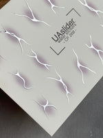 Nail Water Decal CF-268 | Abstract Water Slide Nail Decals | Black & Silver Wave Silhouettes - UASLIDER