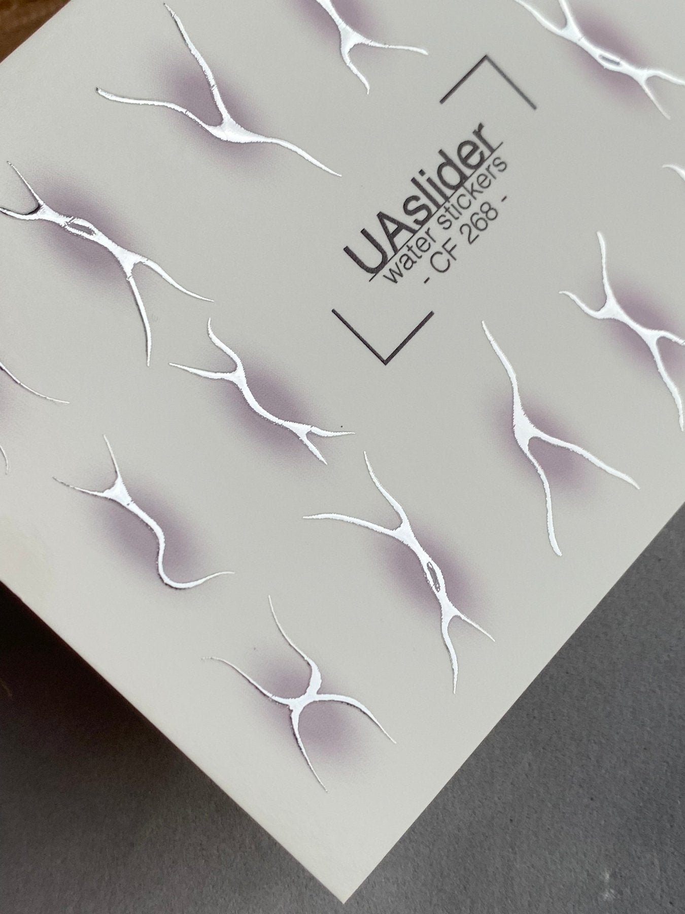 Nail Water Decal CF-268 | Abstract Water Slide Nail Decals | Black & Silver Wave Silhouettes - UASLIDER
