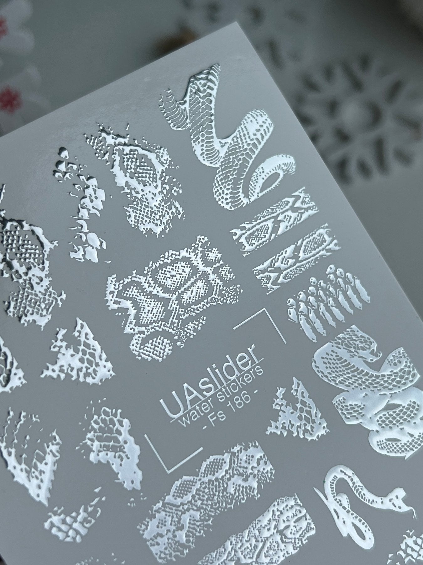 Nail Water Decal Fs-186 | Water Slide Nail Decals Snake Print | Reptile Texture Design - UASLIDER