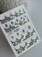 Nail Water Decal CF-343 | Water Slide Nail Decals | Gold Leopard Print French Tips - UASLIDER