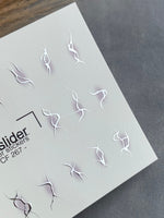 Nail Water Decal CF-267 | Abstract Water Slide Nail Decals | Black & Silver Wave Silhouettes - UASLIDER