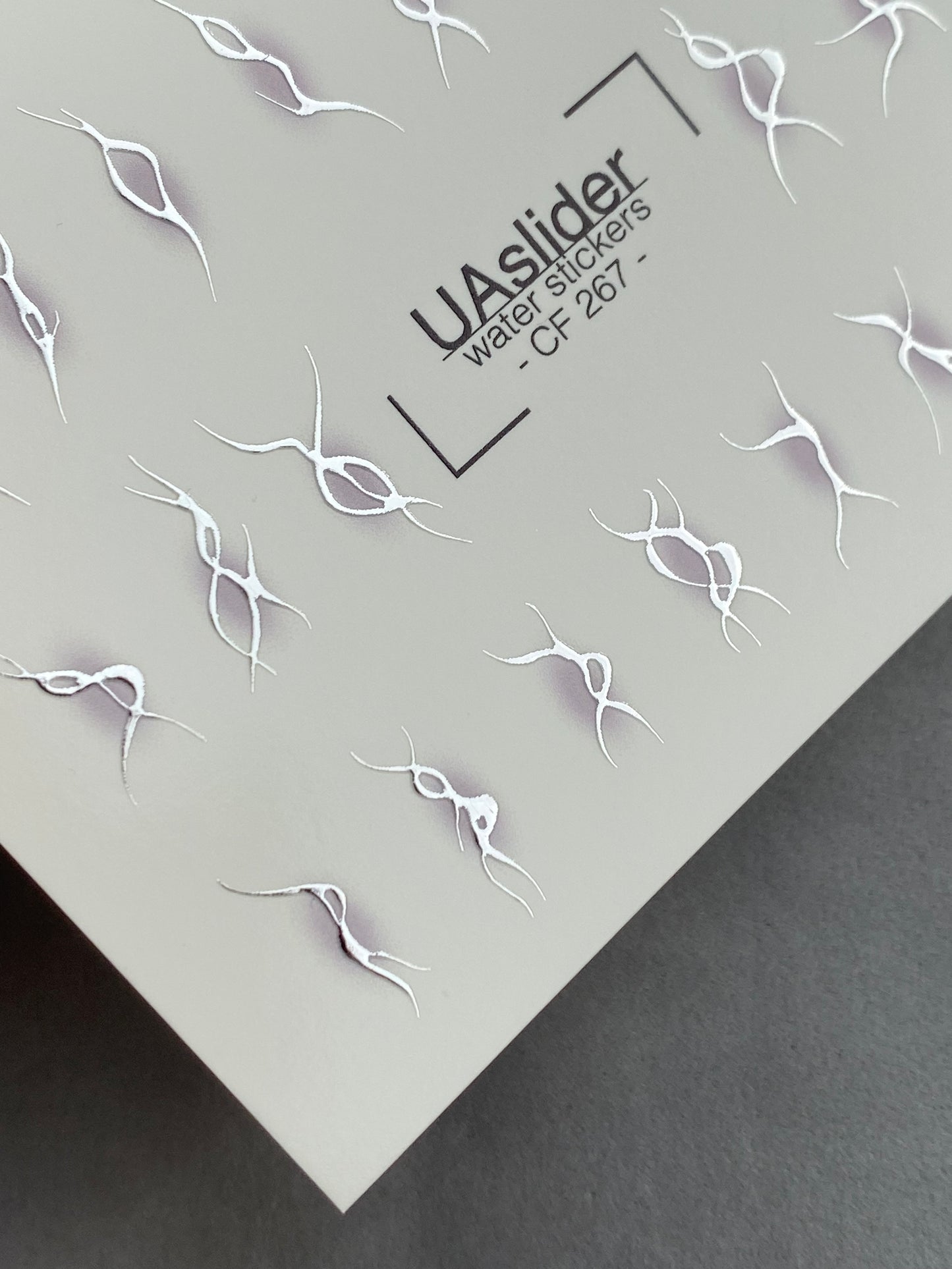 Nail Water Decal CF-267 | Abstract Water Slide Nail Decals | Black & Silver Wave Silhouettes