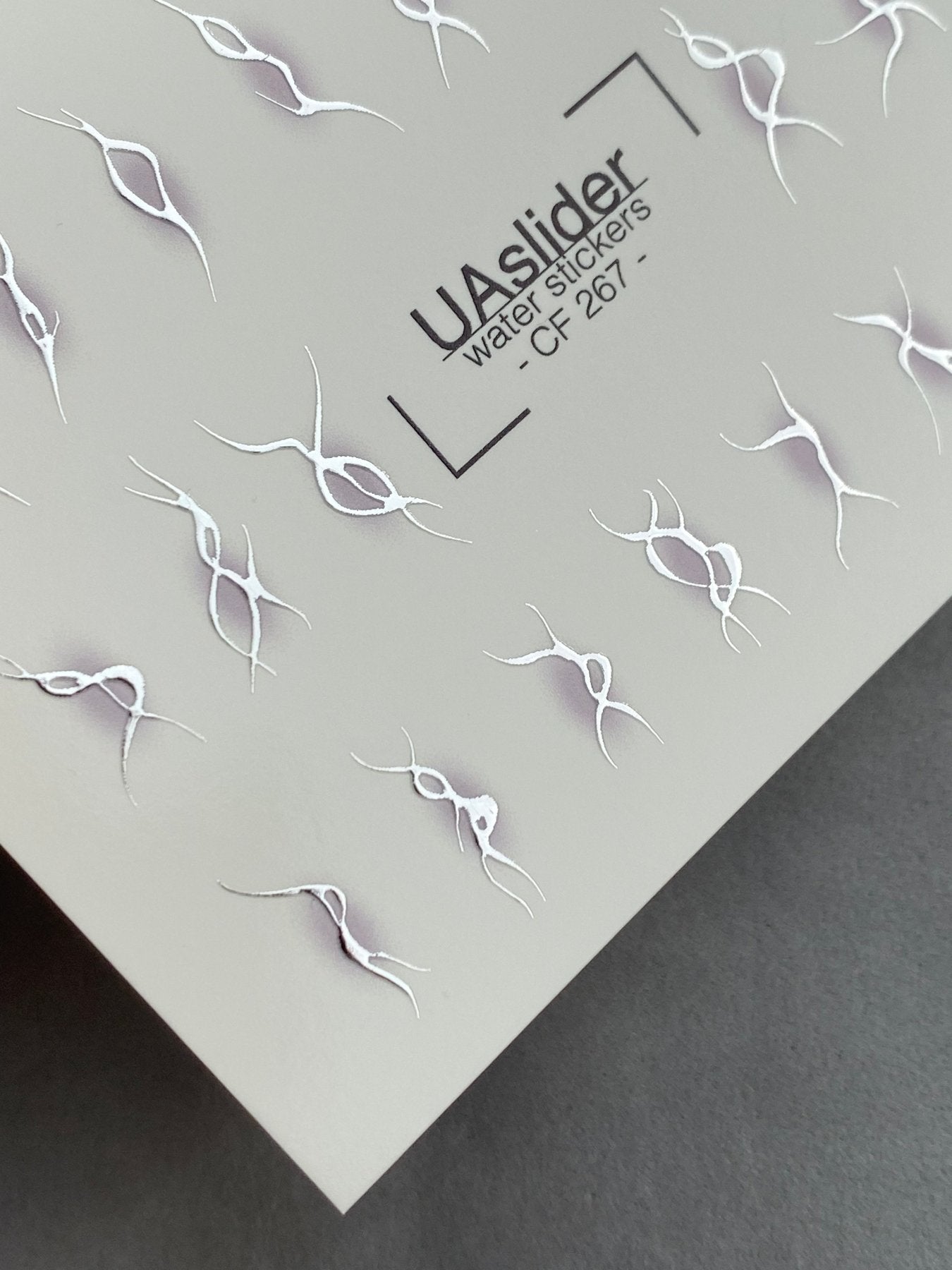 Nail Water Decal CF-267 | Abstract Water Slide Nail Decals | Black & Silver Wave Silhouettes - UASLIDER