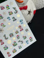 Nail Water Decal CF-339 | Water Slide Nail Decals | Christmas Cartoon Snakes & Snowflakes