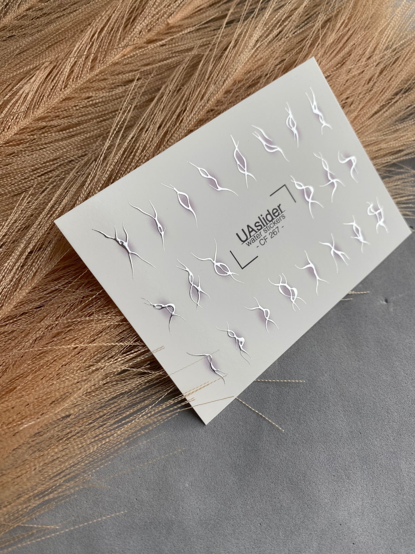 Nail Water Decal CF-267 | Abstract Water Slide Nail Decals | Black & Silver Wave Silhouettes